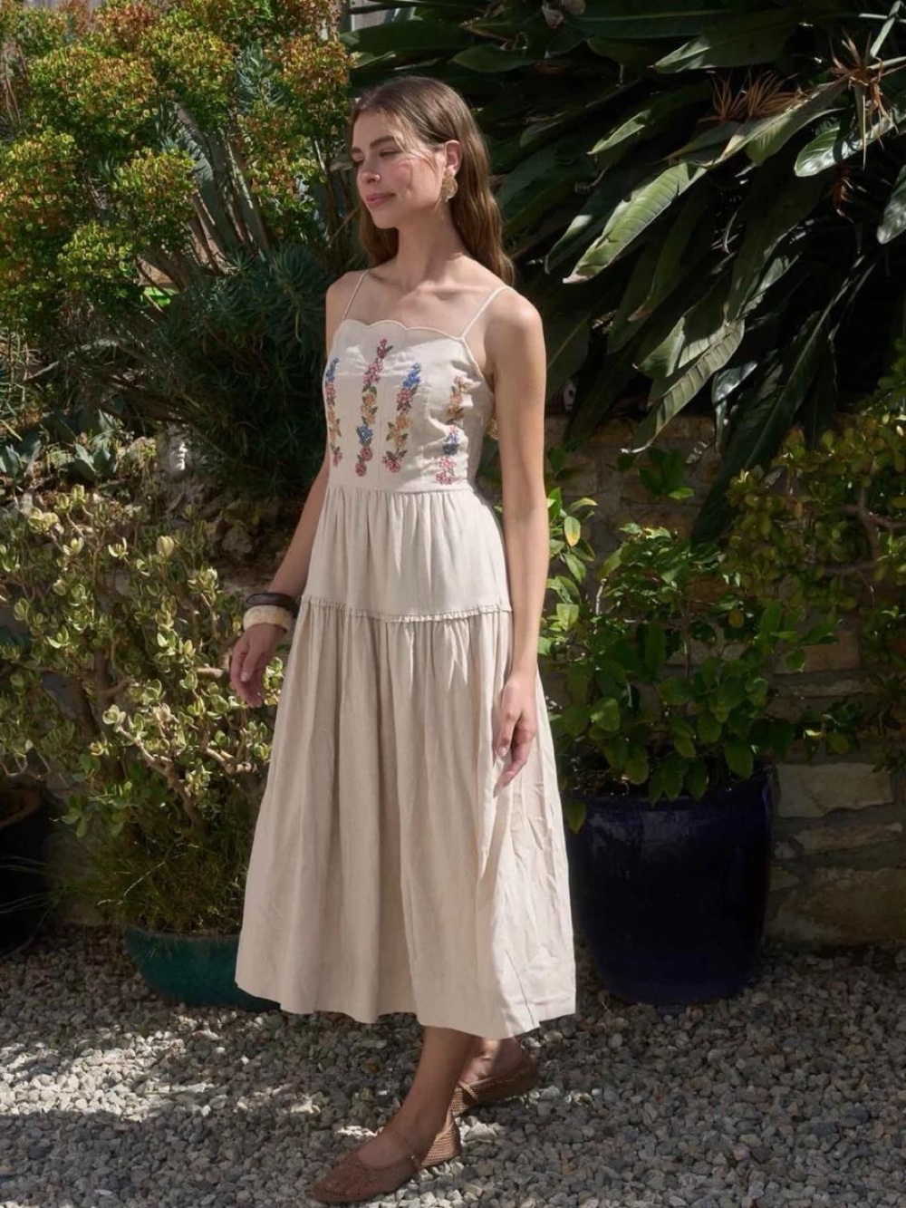 NWT MOON RIVER Ashley Scallop Midi Dress